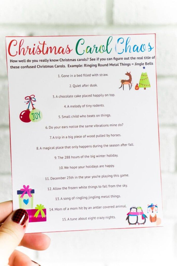 45 Hilarious Christmas Party Games Christmas Carol Game Fun 