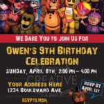 4x6 Or 5x7 FNAF Birthday Invitation Five Nights At Etsy