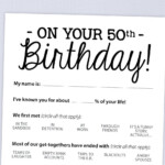 50th Birthday Party Game Card Funny Milestone Printable PDF Etsy In