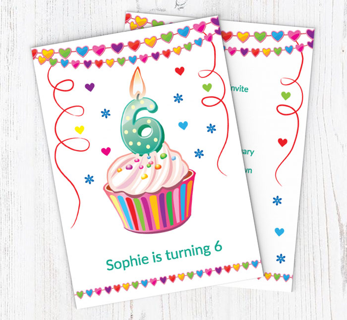 6th Birthday Party Invitations Personalise Online Plus Free Envelopes 