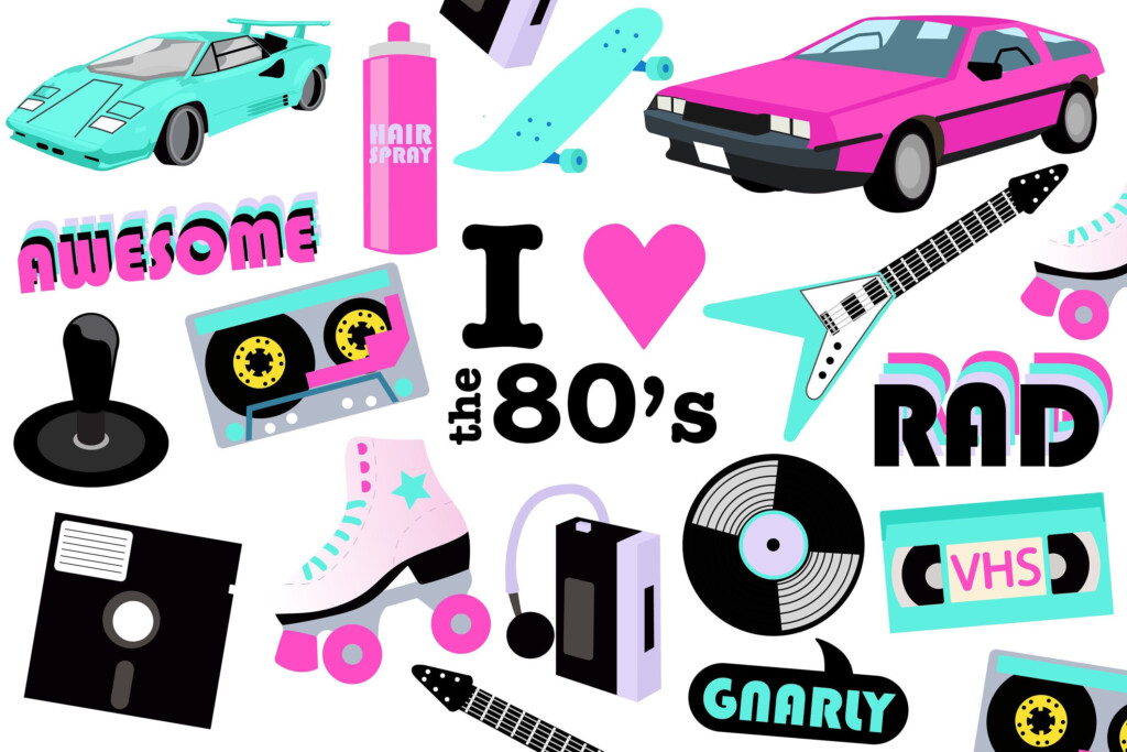 80 S CLIPART RETRO Printable 80s Party Decor Nostalgic Etsy Party 