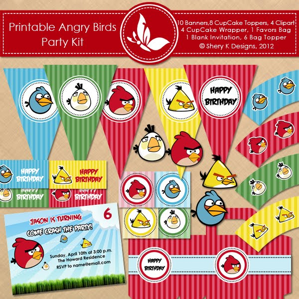 A Place To BE HAPPY Free Angry Birds Party Printables