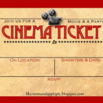 A Summer Of Movies Free Printables Movie Ticket Invitations Party