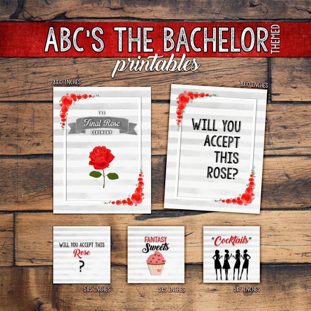 ABC s The Bachelor Viewing Party Printables Package 5 Digital Files 