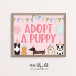 Adopt A Puppy Sign Printable Dog Birthday Party Puppy Etsy Puppy