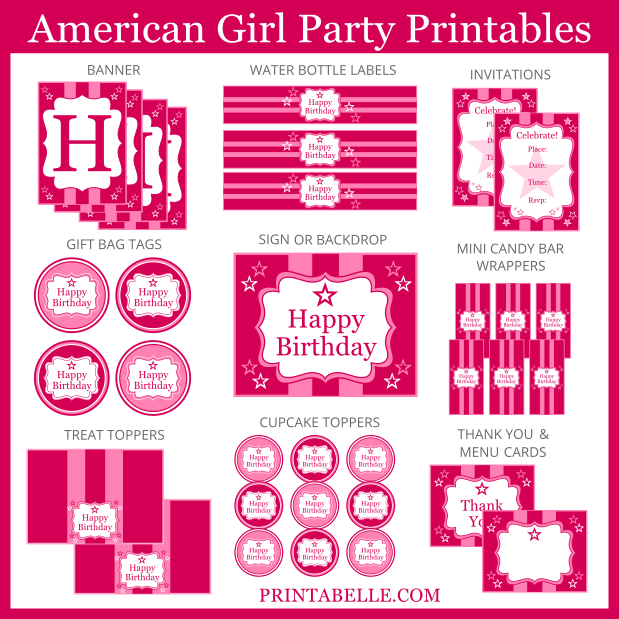 American Girl Party Printables American Girl Parties American Girl 