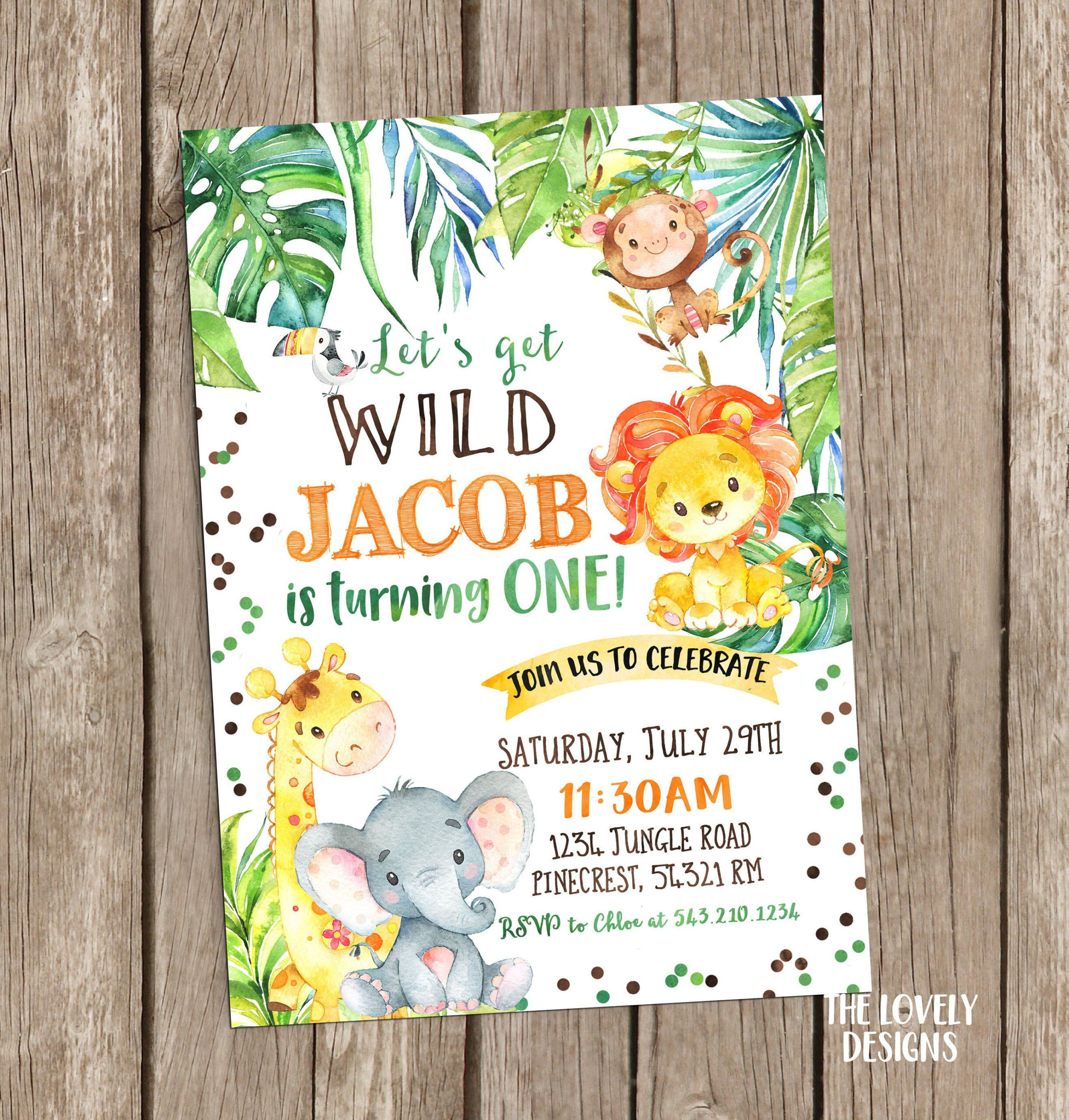 Animal Themed Birthday Party Invitations Happy Birthday