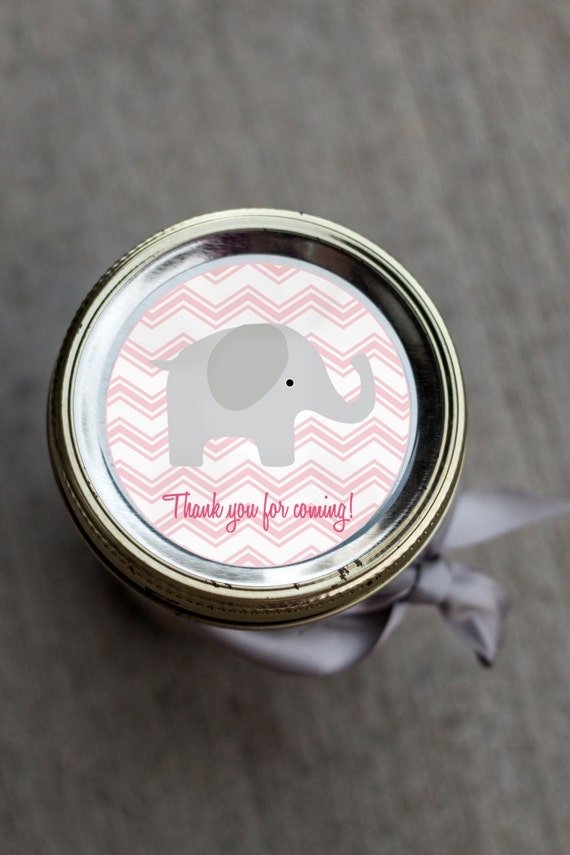 Baby Elephant Shower Purple Elephant Baby Shower Printable Mason Jar 