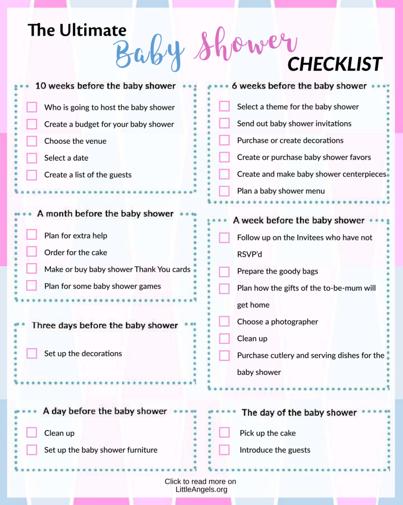 Baby Shower Party Planning Checklist Free Sample Example Format 