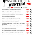 Bachelorette Busted Unique Printable Bachelorette Party Game