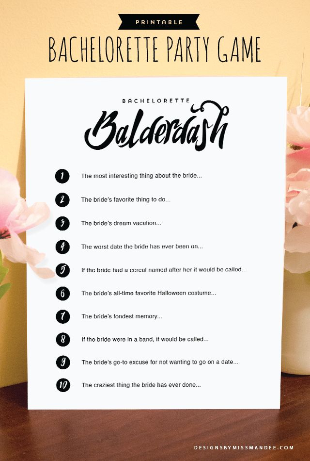 Bachelorette Party Game Bachelorette Balderdash Designs By Miss 