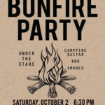 Backyard Bonfire Invitation Birthday Party Invite Campfire Etsy