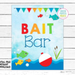 Bait Bar Fishing Table Sign Fishing Printable Fishing Party Etsy