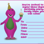 Barney Birthday Invitation Templates Free Printable Templates