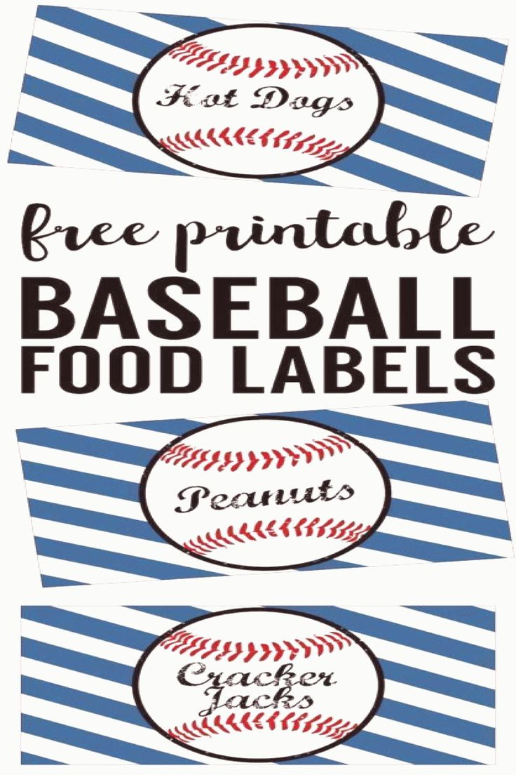 Baseball Food Labels Free Printable Easy DIY Baseball Decorations For A