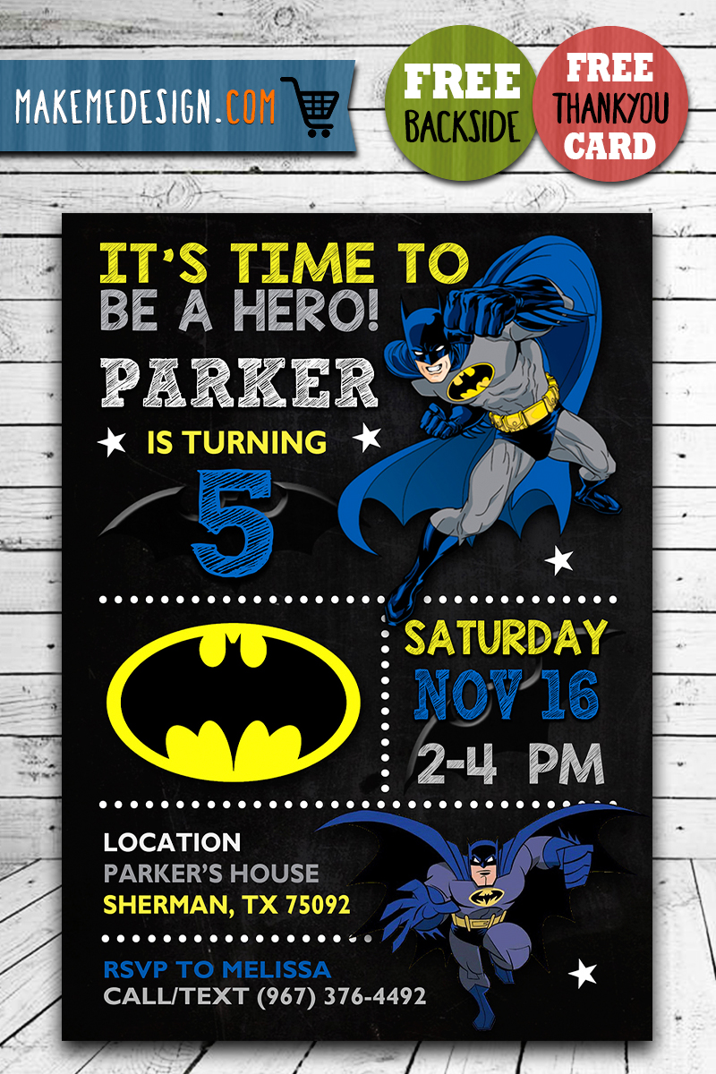 Batman Birthday Invites Batman Invite Batman Birthday Party Batman