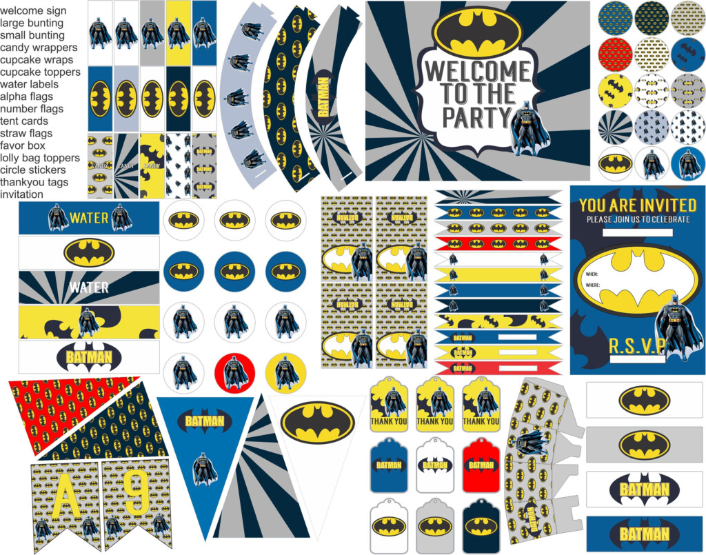 Batman Party Printables Batman Party Decorations Everything You Need 