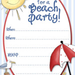 Beach Party Invite Template Printable Party Kits