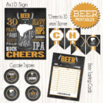 Beer Party Printables Cheers To 30 Beer Sign Chalkboard Beer Etsy