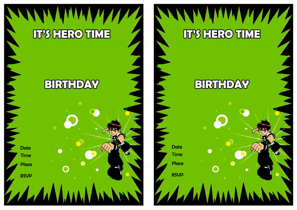 Ben 10 Birthday Invitation Cards Templates Business Template Ideas