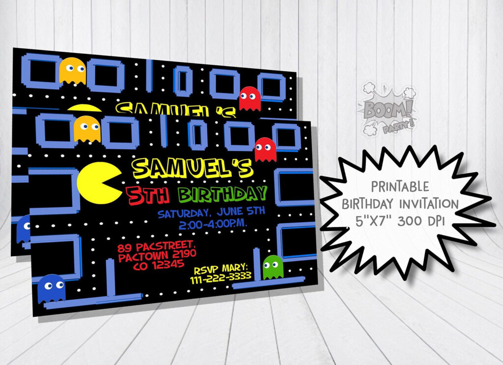 Birthday Invitation Arcade Game Party Printable Invitation 