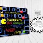 Birthday Invitation Arcade Game Party Printable Invitation