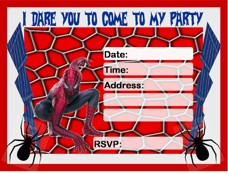 Birthday Invitation Free Printable Spiderman Spiderman Birthday