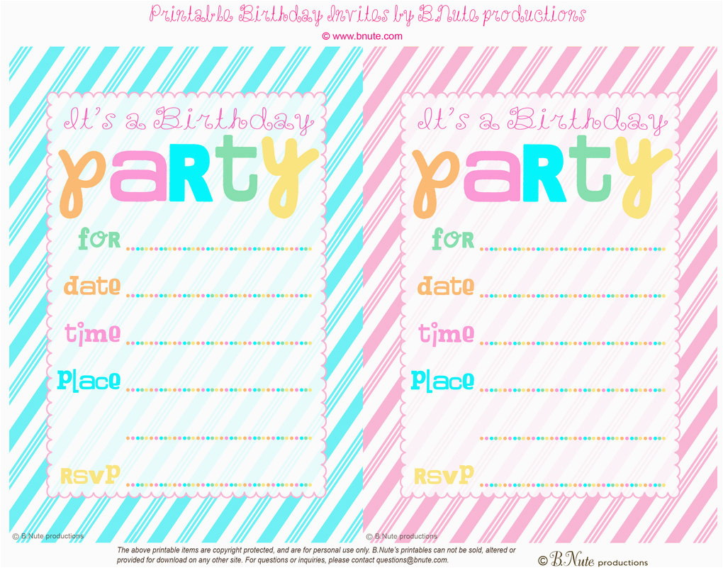 Birthday Invite Printable Customize And Print