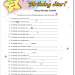 Birthday Party Games For Adults New Printable Who Knows The Birthday