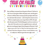 Birthday Party True Or False 3 95 Cumple 40 Los 50 Cumplea os De