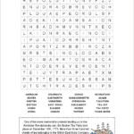 Boston Tea Party Word Search