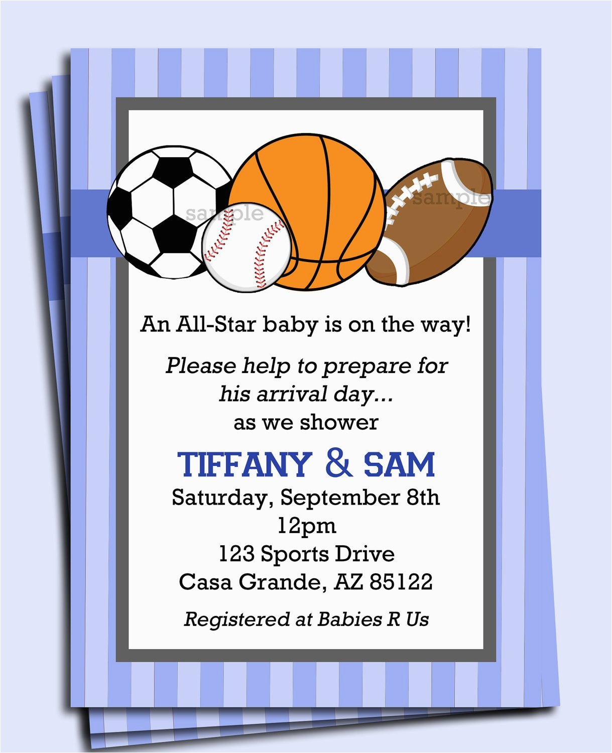 Boy Sports Birthday Invitations All Star Sports Invitation Printable Or 