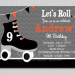 Boys Skating Birthday Invitation Boys Roller Skating Birthday Party