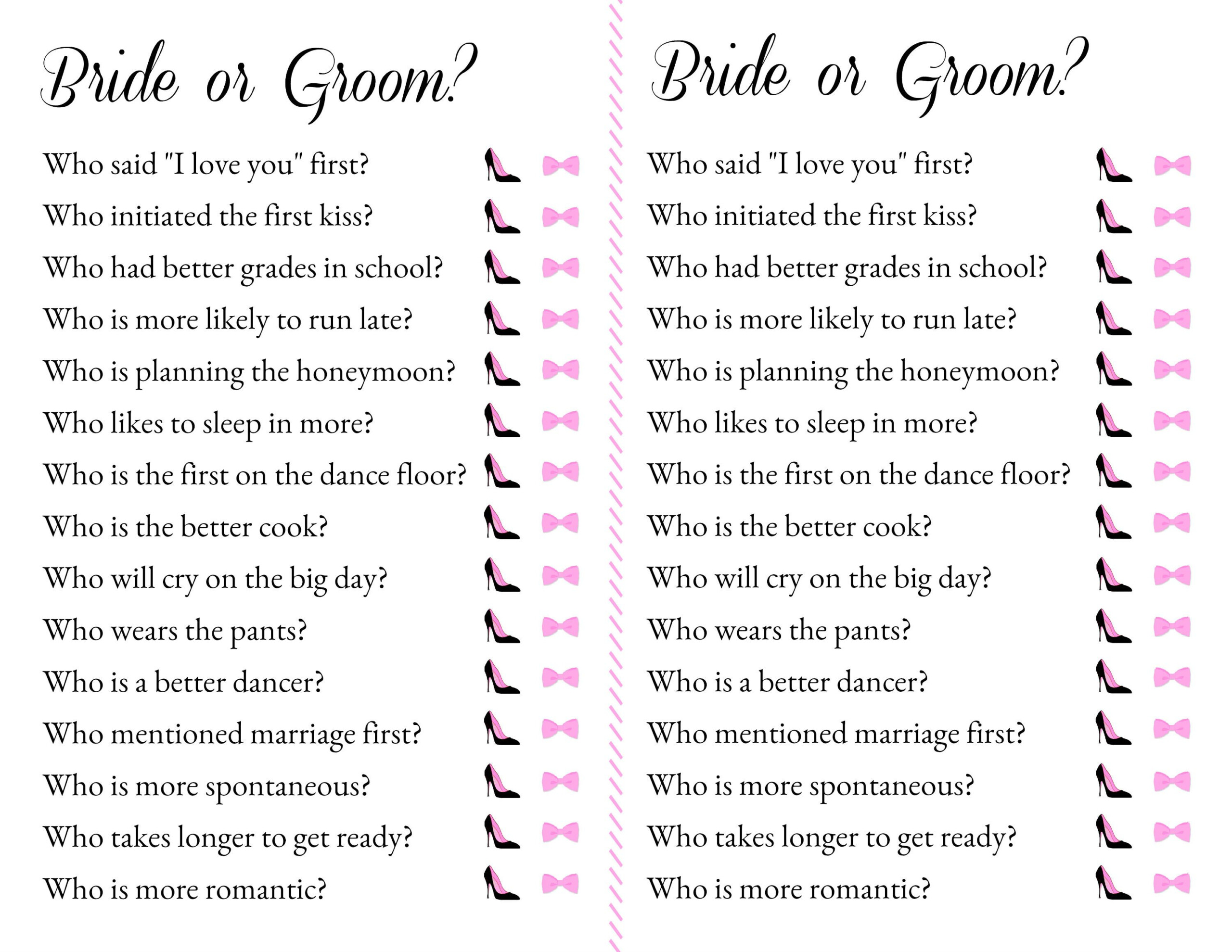 Bridal Shower Engagement Party Games Printable Download In 2021 