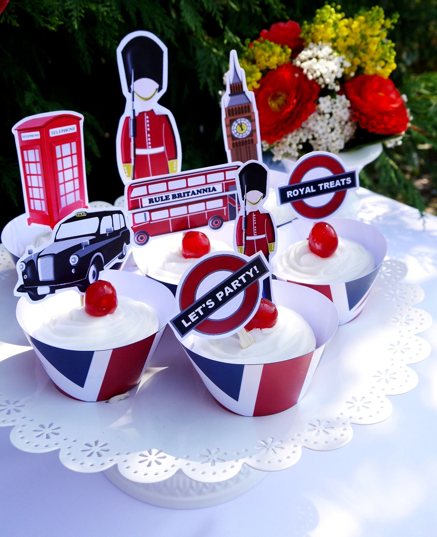 British UK London Birthday Party Printables Supplies Decorations 