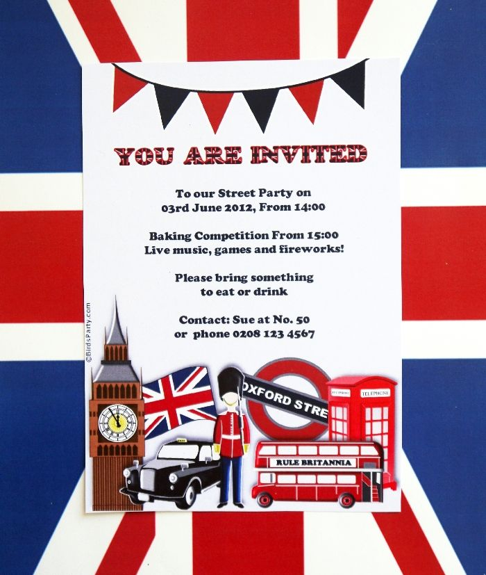 British UK London Birthday Party Printables Supplies Decorations