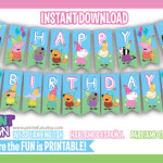 Bunting Banner Peppa Pig Party Printables Descarga Inmediata