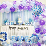 Buy Frozen Birthday Party Supplies 130PCS Purple Blue Frozen Balloon