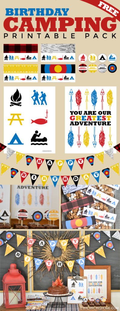 Camping Birthday Party Printables Balancing Home