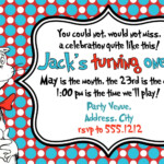 Cat In The Hat Birthday Party Invitation Printable 4x6 Or 5x7