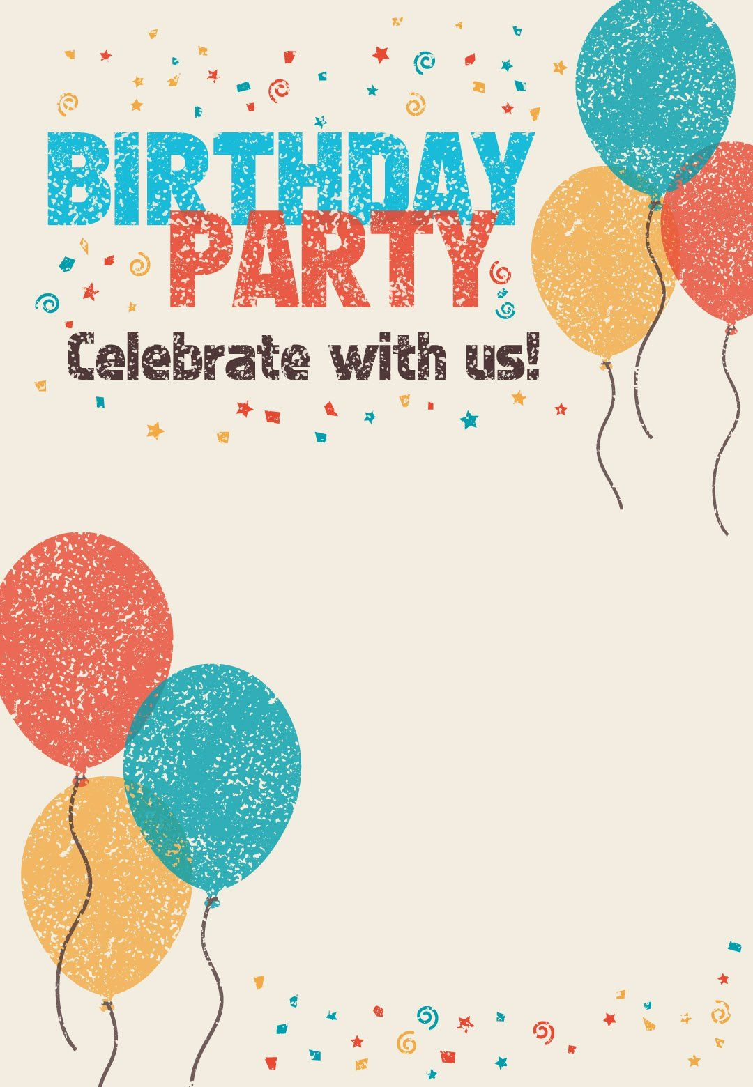 Celebrate With Us Free Printable Birthday Invitation Te Birthday 