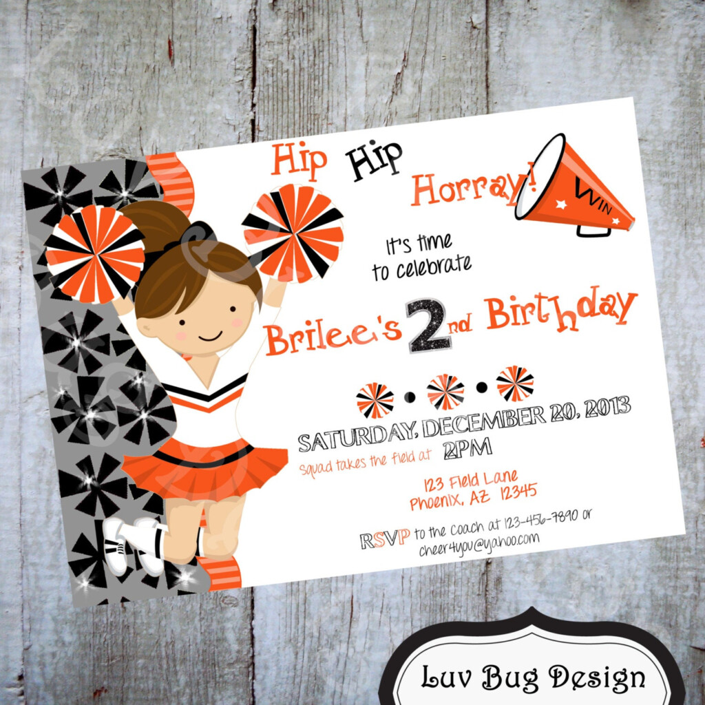 Cheerleader Invitation Printable Birthday Party By Luvbugdesign