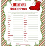 Christmas Finish My Phrase Printable Christmas Party Game Etsy