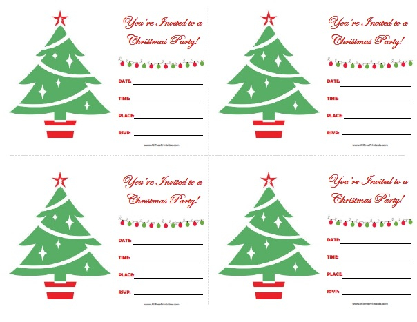 Christmas Party Invitations Free Printable