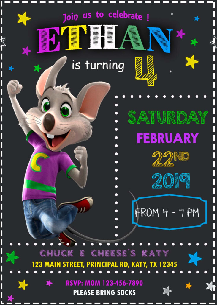 Chuck E Cheese Birthday Party Invitation Fantastic Invite