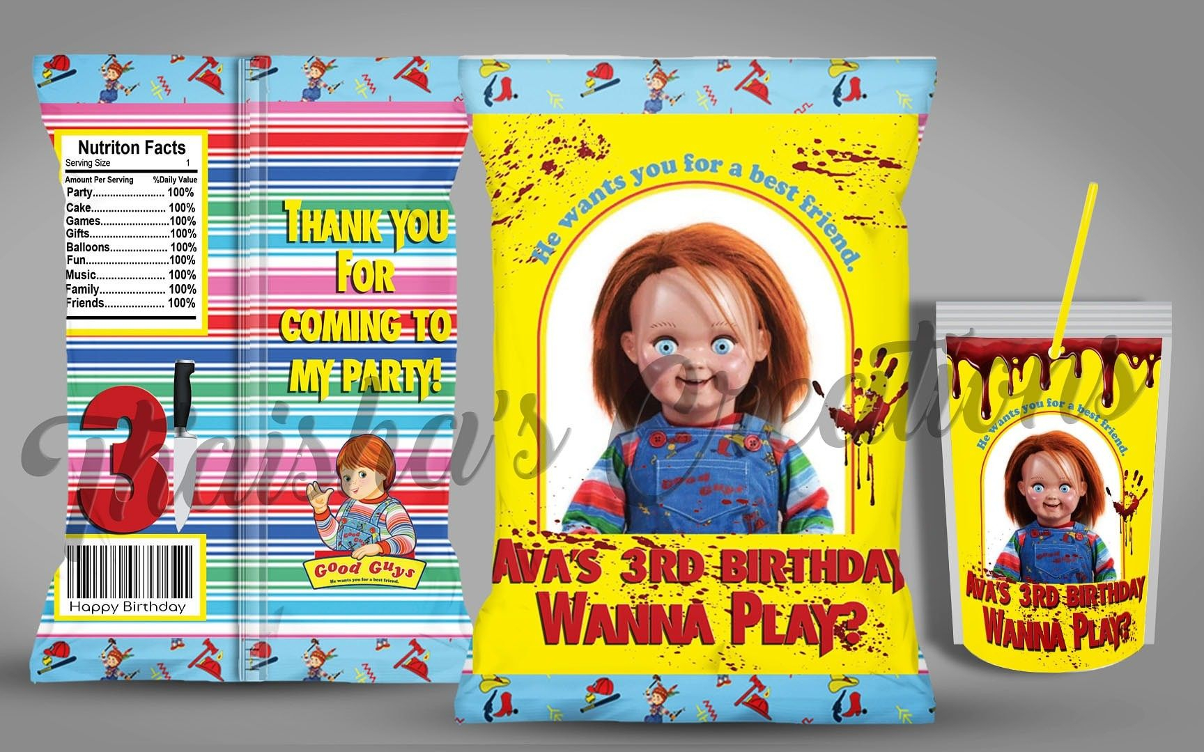 Chucky Birthday Invitations