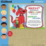 Clifford Birthday Invitation Big Red Dog Party Cloe T Bone Mac