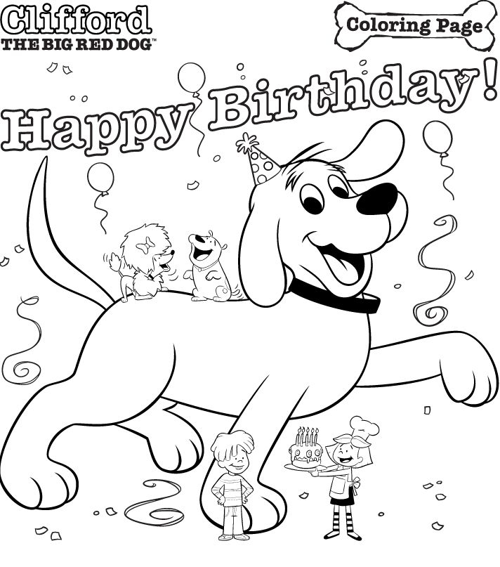 Clifford Coloring Pages Clifford Birthday Party PBS Parents PBS 