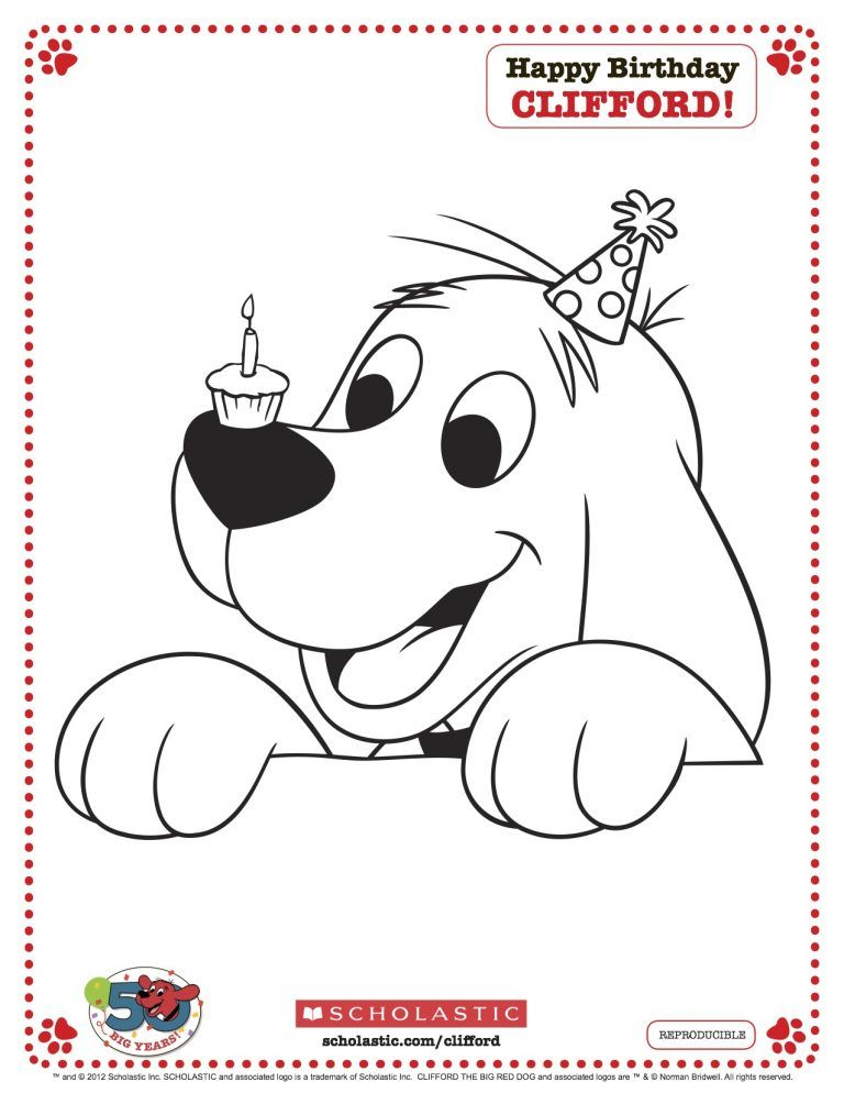 Clifford Printable Birthday Coloring Page From Scholastic Hulk Coloring 