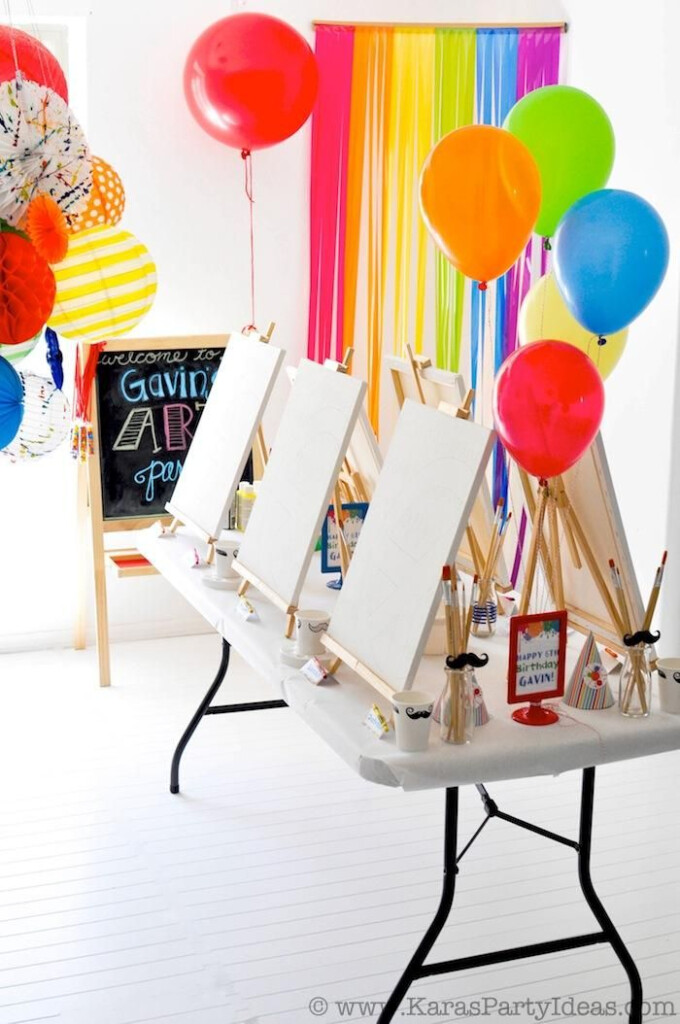 Colorful Art Party With Tons Of Ideas FREE Printables Tutorials Art 